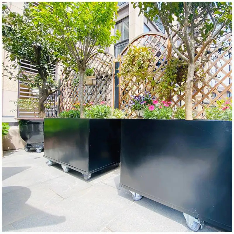 Plant Pot - 新しい北欧風大型室内フラワーポット、モダンミニマリストアルミ製長方形プランター、家庭菜園、緑の植物、リビングルーム用