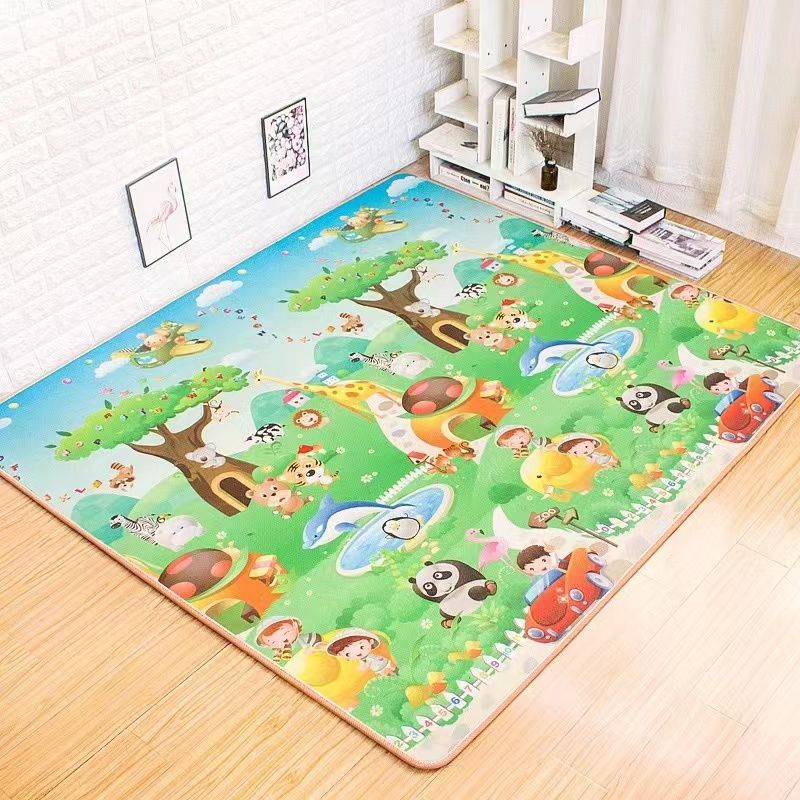 Repotting Mat - ベビープレイマット両面動物キッズラグ教育玩具子供のためのソフトフロア幼児クロールカーペットゲームアクティビティジム