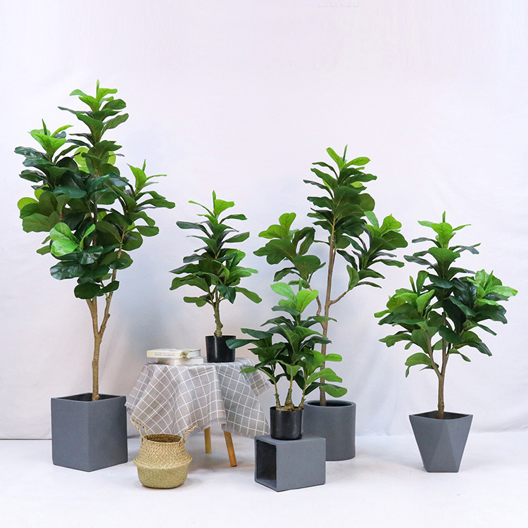 人工観葉植物、プラスチック製の鉢植え、フィドルリーフフィカス - Fiddle Leaf Fig のレビューと価格