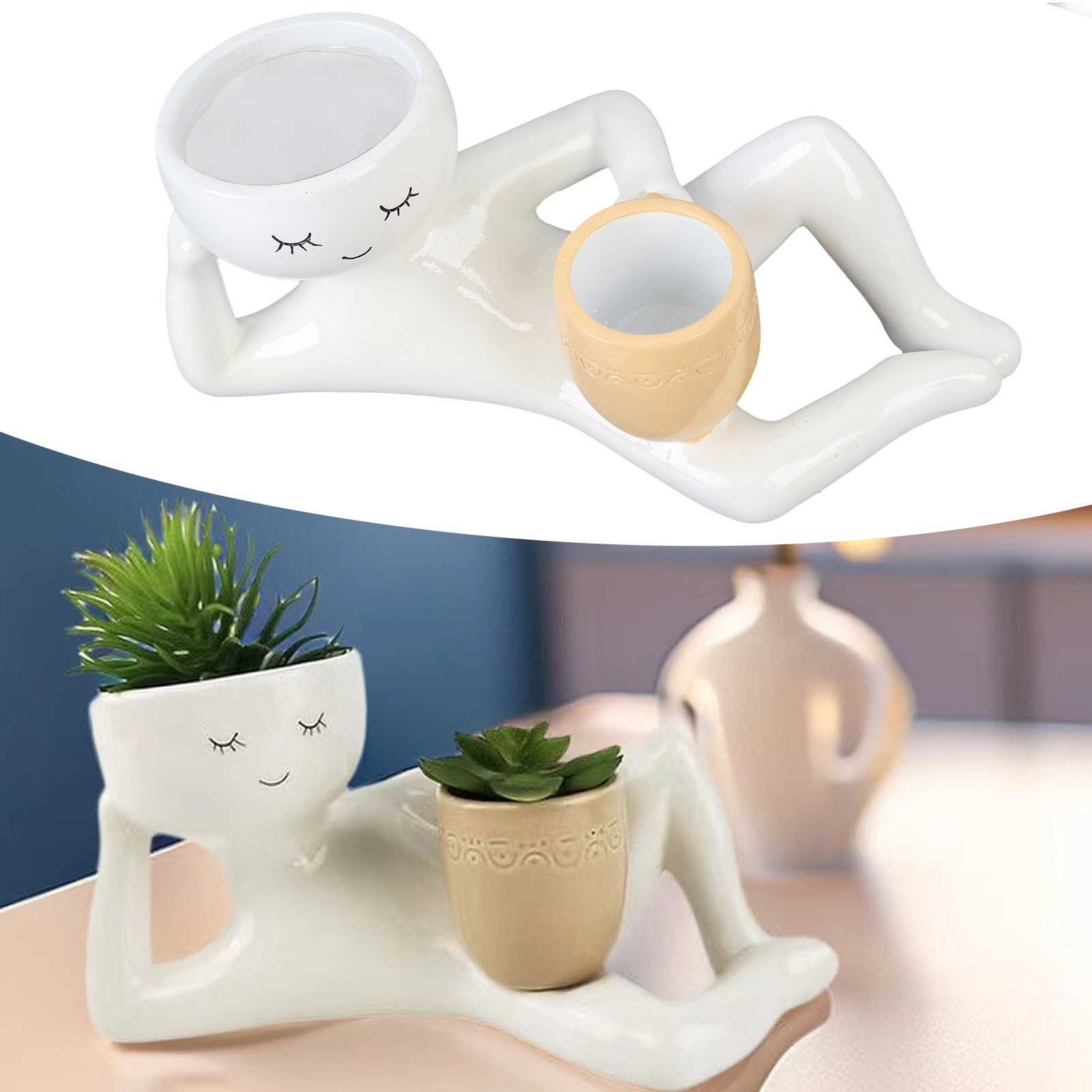 多肉植物鉢クリエイティブ通気性合成樹脂植木鉢デスクトップオー - Succulent Set のレビューと価格