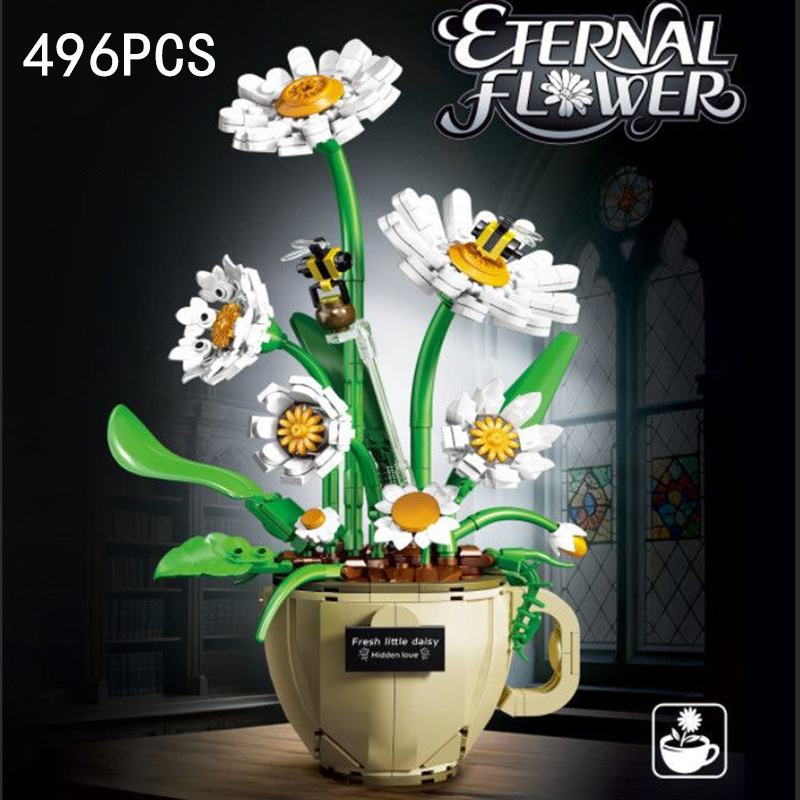 MOC コーヒーカップフラワービルディングブロック鉢植え花束 - Terracotta Pot のレビューと価格