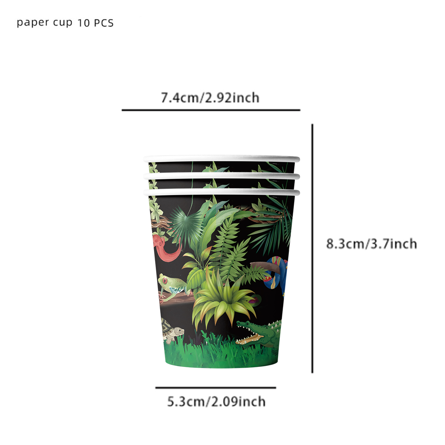 爬虫類の誕生日パーティー用品 トカゲとヘビの食器類 紙コップ - Snake Plant のレビューと価格