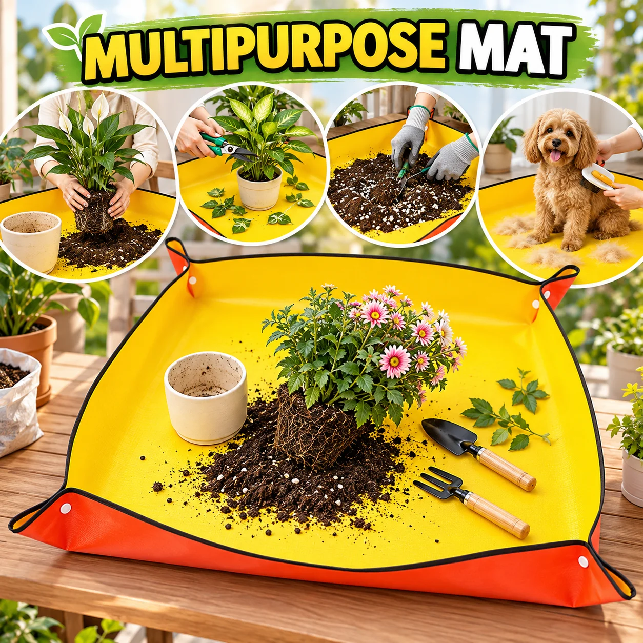 防水加工のガーデン用植え替えマット。PE素材の植物移植用パッ - Repotting Mat のレビューと価格