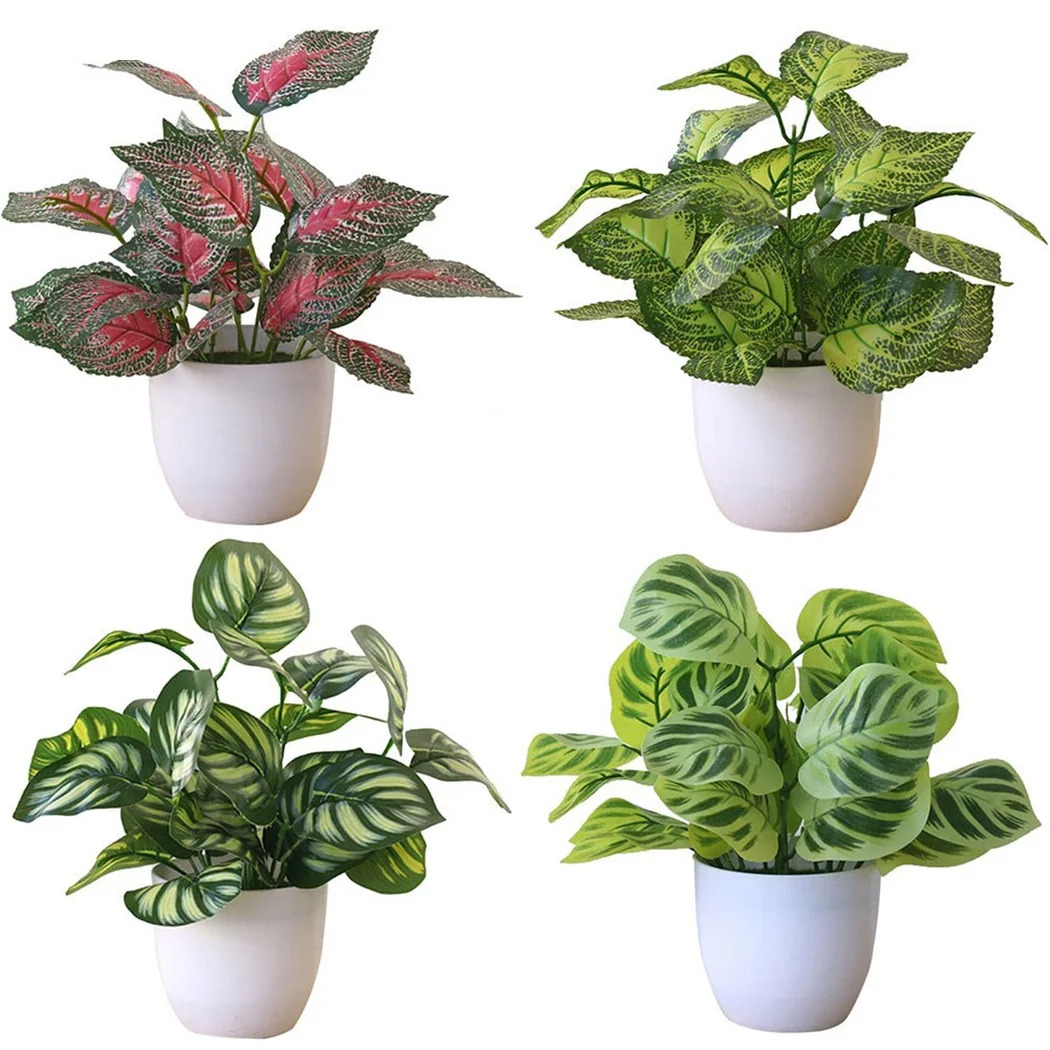 1PC 人工観葉植木鉢盆栽パーティーモールホームデスクトップ - Snake Plant のレビューと価格