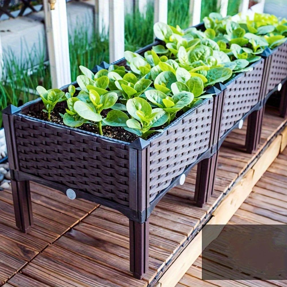 大容量ガーデンベッド野菜植栽ボックスホームバルコニー植栽ポッ - Pothos のレビューと価格